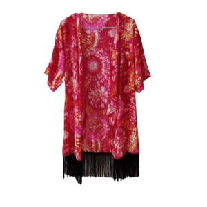 Women's Small Bright‎ Color With Fringe Super Funky Cool Top